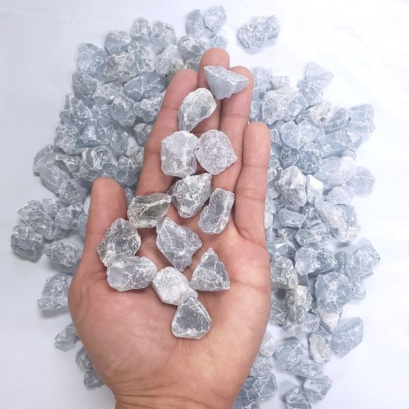 1 LB Celestite Crystals Rough Stones From Madagascar Bulk Healing Crystal Gems - Picture 1 of 3